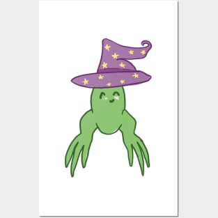 Witchy Frog With Long Feet Posters and Art